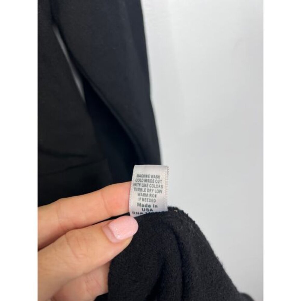 NEW Monrow Super Soft Casual Fleece Black Long Sleeve Mini Sweatshirt Dress - Picture 7 of 9